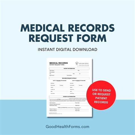 Printable Request For Medical Records Form Template