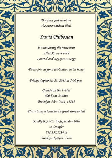 Printable Retirement Program Template