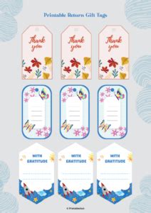 Printable Return Gift Tags