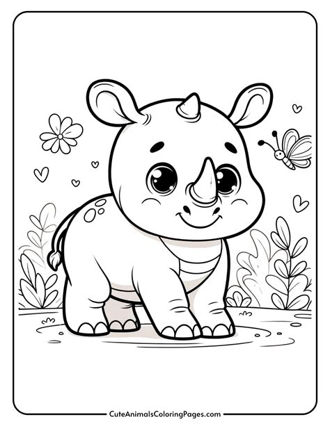Printable Rhino Coloring Pages
