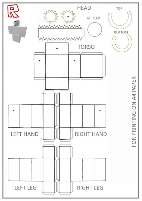 Printable Roblox 3D Characters Template Blank