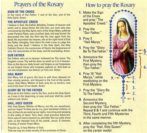 Printable Rosary Prayer In English