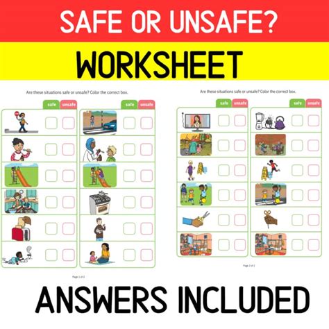 Printable Safe And Unsafe Situations Worksheet