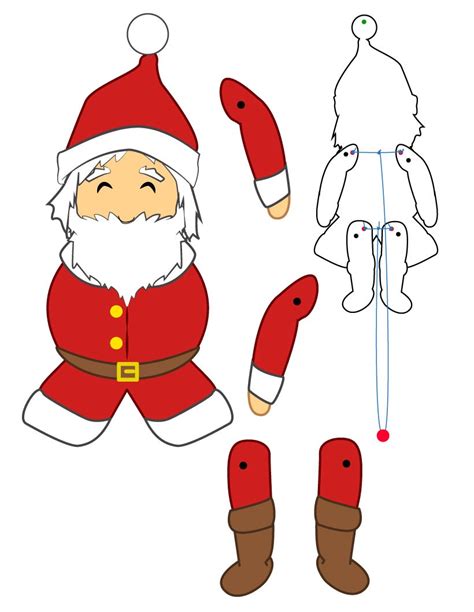 Printable Santa Puppet Template