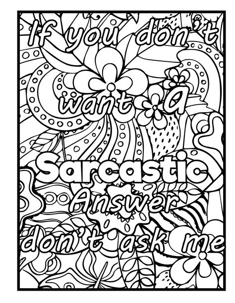 Printable Sarcastic Coloring Pages