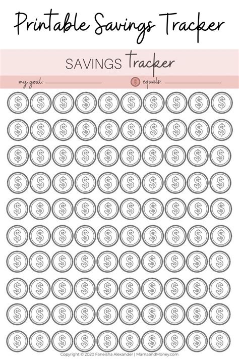 Printable Savings Tracker