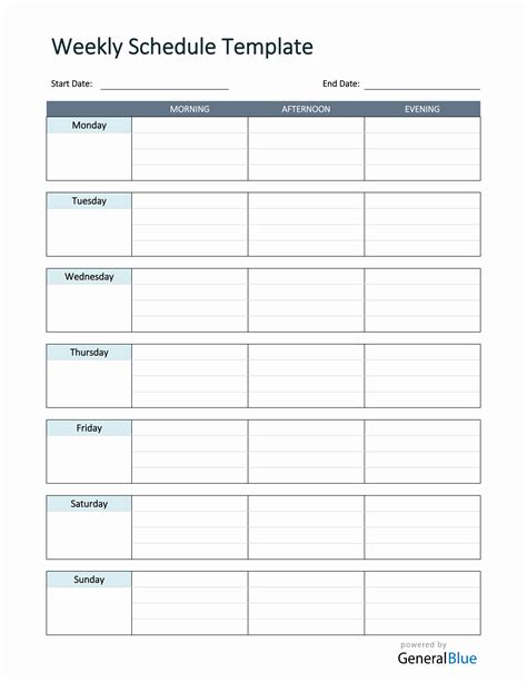 Printable Schedule For Testing Printable Schedule Planner