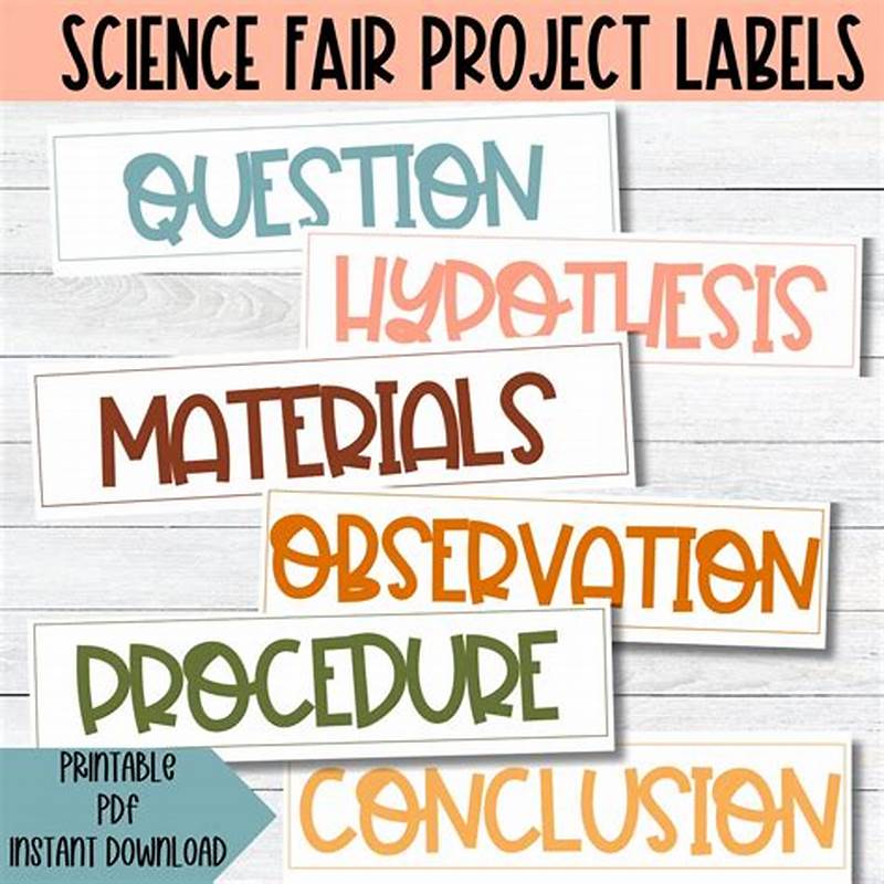 Printable Science Fair Project Labels