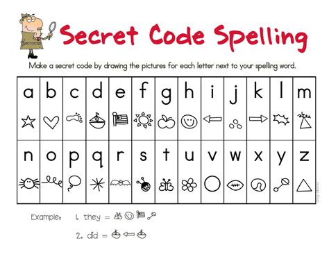 Printable Secret Code Spelling