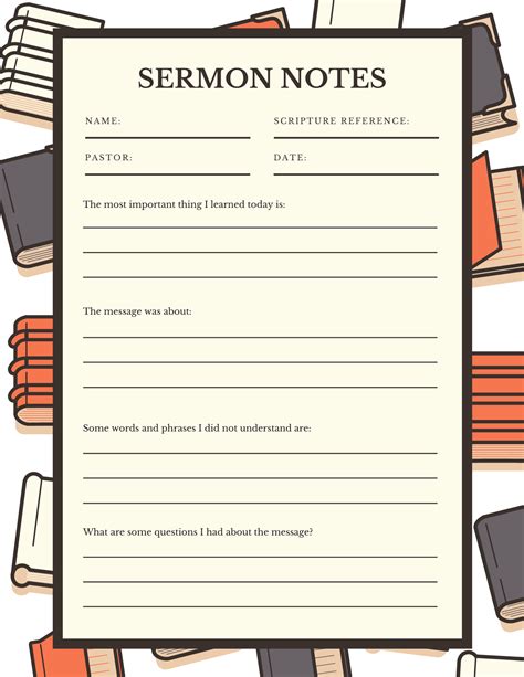 Printable Sermon Notes