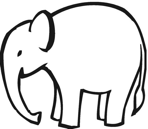 Printable Simple Elephant Outline
