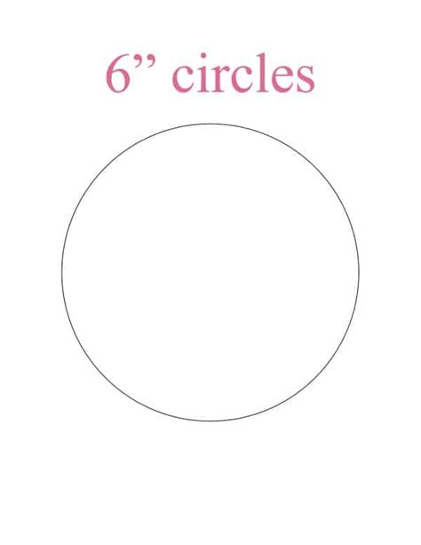 Printable Six Inch Circle Template