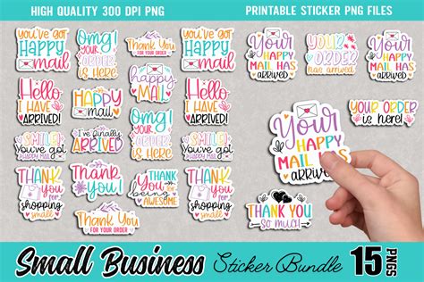 Download Printable Small Business Sticker Bundle Cameo