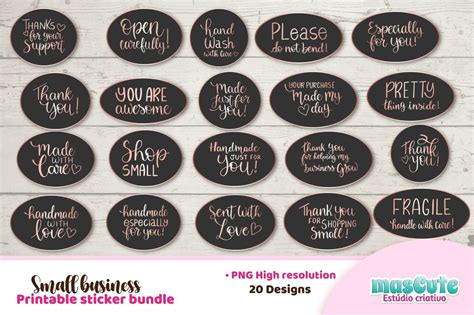 Download Printable Small Business Sticker Bundle Silhouette For Crafts