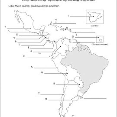 Printable Spanish Speaking Countries Map