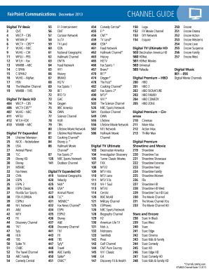 Printable Spectrum Channel Guide 2023