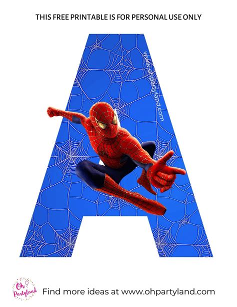 Printable Spiderman Letters