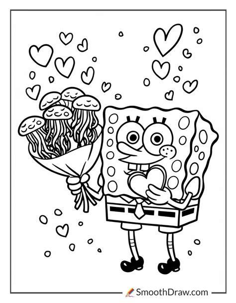 Printable Spongebob Valentines Day Coloring Pages