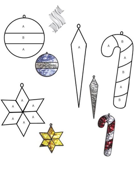 Printable Stained Glass Christmas Ornament Patterns