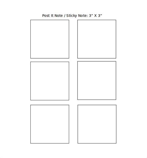 Printable Sticky Note Template