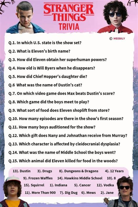 Printable Stranger Things Quiz