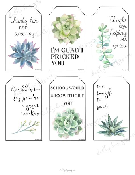 Printable Succulent Care Tag
