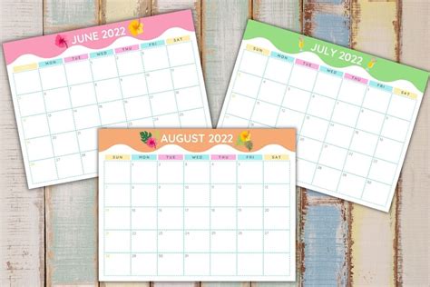 Printable Summer 2022 Calendar