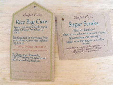 Printable Tags For Rice Bags