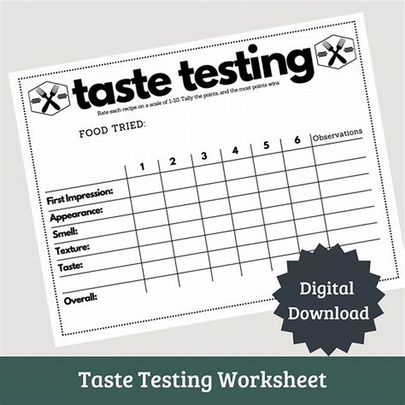 Printable Taste Testing Sheet