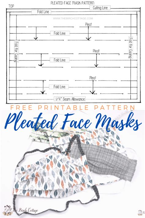 Printable Template For Pleated Face Mask