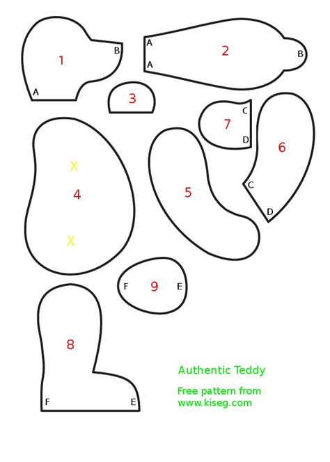 Printable Template Free Memory Bear Pattern Pdf