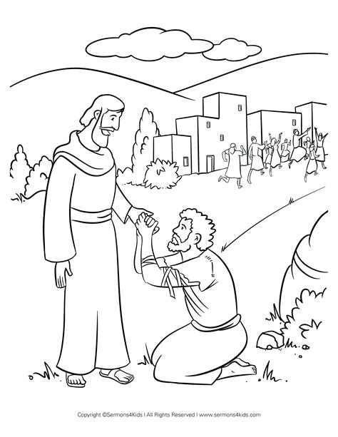 Printable Ten Lepers Coloring Page