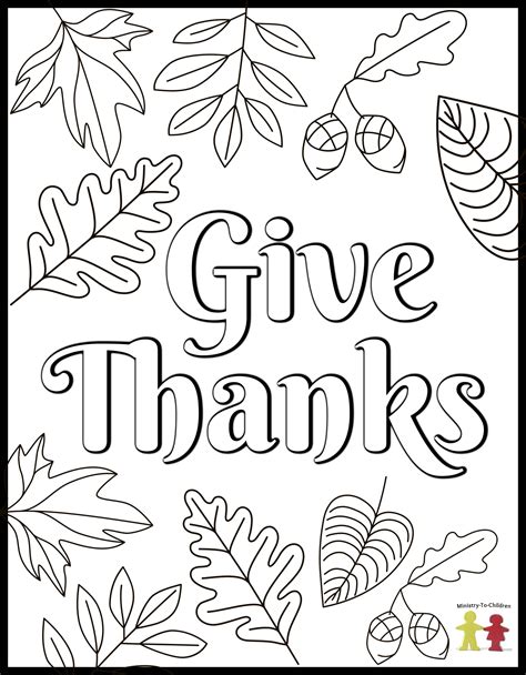 Printable Thankful Coloring Pages