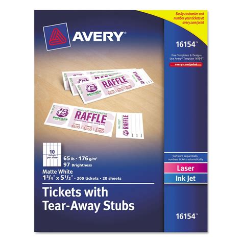Printable Tickets With Tear Away Stubs