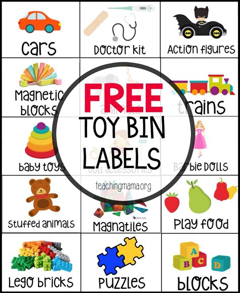 Printable Toy Bin Labels