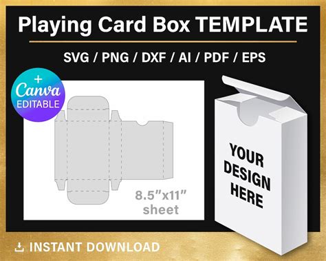 Printable Trading Card Box Template