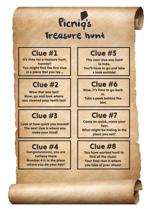 Printable Treasure Hunt Game