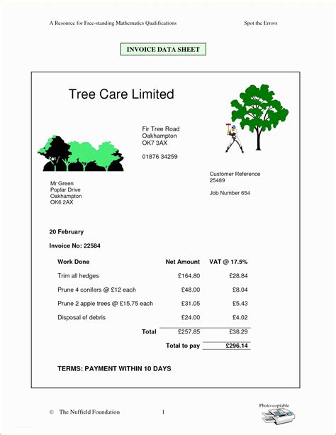 Printable Tree Service Estimate Template