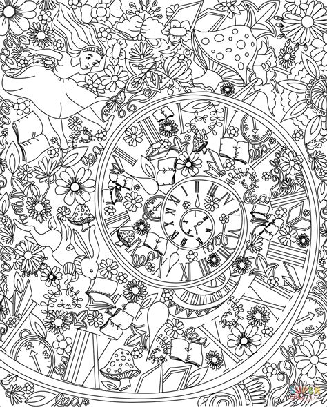 Printable Trippy Alice In Wonderland Coloring Pages