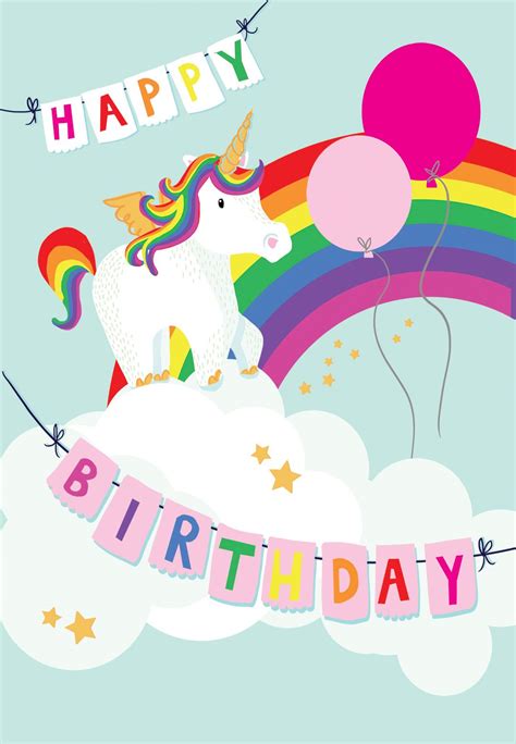 Printable Unicorn Birthday Card