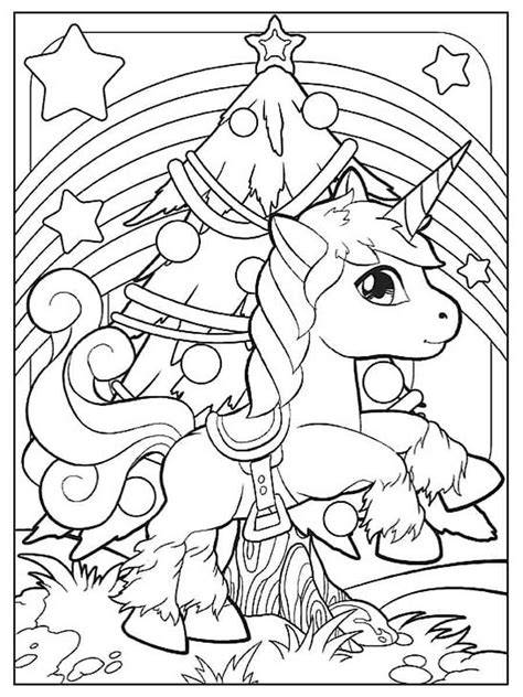 Printable Unicorn Christmas Coloring Pages