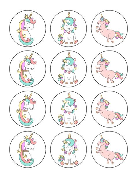 Printable Unicorn Cupcake Toppers