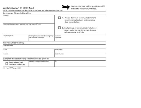 Printable Usps Form 8076