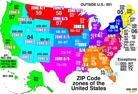 Printable Usps Zone Chart