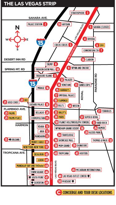 Printable Vegas Strip Map