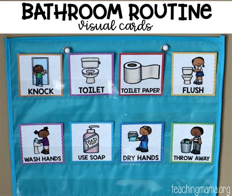 Printable Visual Bathroom Schedule Card For Classroom
