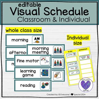 Printable Visual Individual Schedules For Classroom