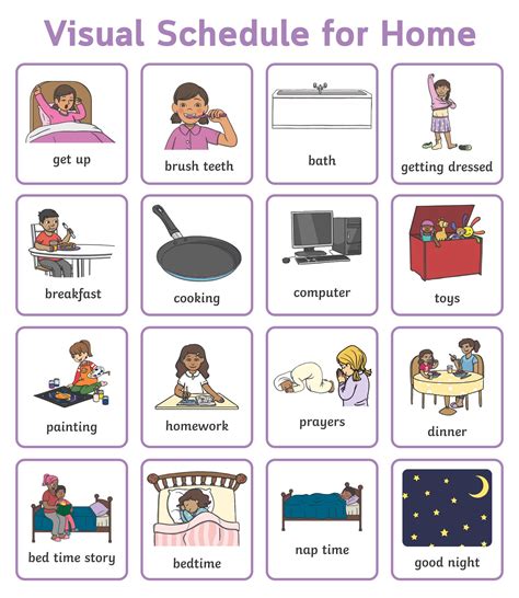 Printable Visual Schedule For Home