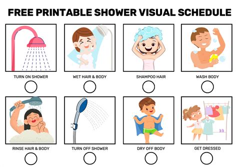 Printable Visual Schedule Shower Routine