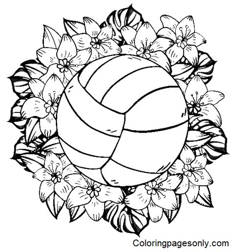 Printable Volleyball Coloring Pages